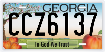 GA license plate CCZ6137