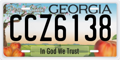 GA license plate CCZ6138