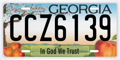 GA license plate CCZ6139