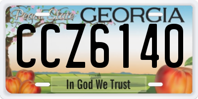 GA license plate CCZ6140