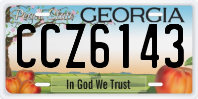 GA license plate CCZ6143