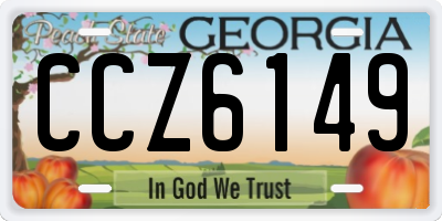 GA license plate CCZ6149