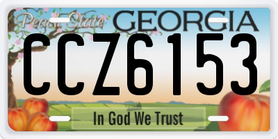 GA license plate CCZ6153