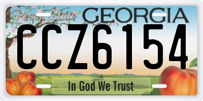 GA license plate CCZ6154