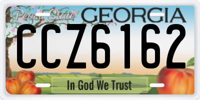 GA license plate CCZ6162