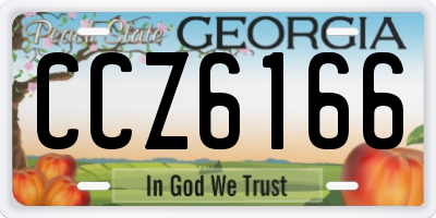 GA license plate CCZ6166