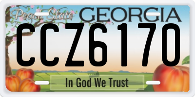 GA license plate CCZ6170