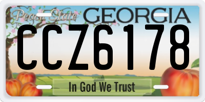 GA license plate CCZ6178
