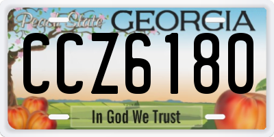 GA license plate CCZ6180