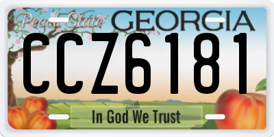 GA license plate CCZ6181