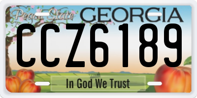 GA license plate CCZ6189