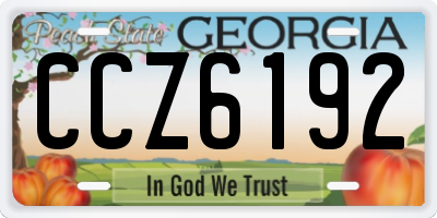 GA license plate CCZ6192