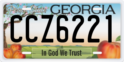 GA license plate CCZ6221