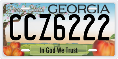 GA license plate CCZ6222