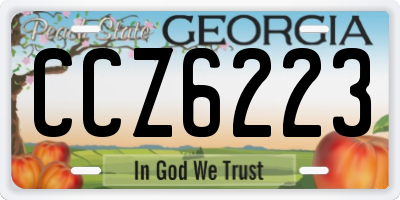 GA license plate CCZ6223