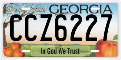 GA license plate CCZ6227