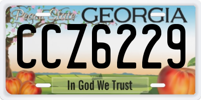 GA license plate CCZ6229
