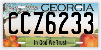 GA license plate CCZ6233