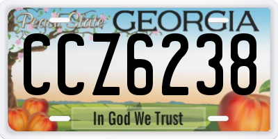 GA license plate CCZ6238