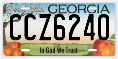 GA license plate CCZ6240