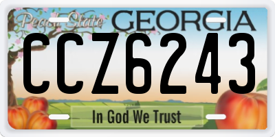 GA license plate CCZ6243