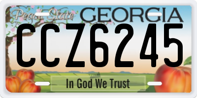 GA license plate CCZ6245