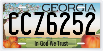 GA license plate CCZ6252