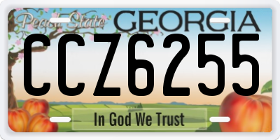 GA license plate CCZ6255