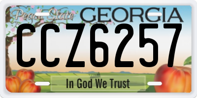 GA license plate CCZ6257