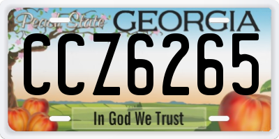 GA license plate CCZ6265