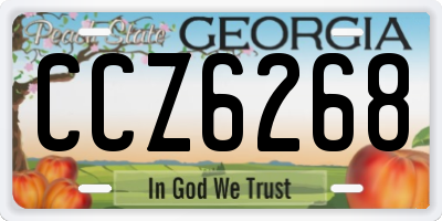 GA license plate CCZ6268