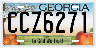 GA license plate CCZ6271