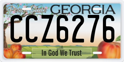 GA license plate CCZ6276
