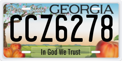 GA license plate CCZ6278