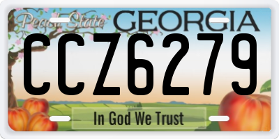 GA license plate CCZ6279