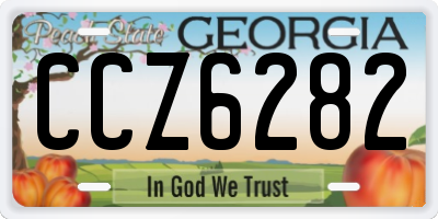 GA license plate CCZ6282