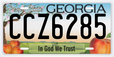 GA license plate CCZ6285