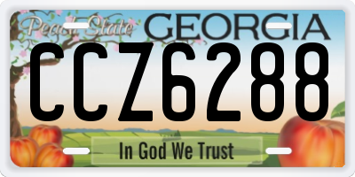 GA license plate CCZ6288