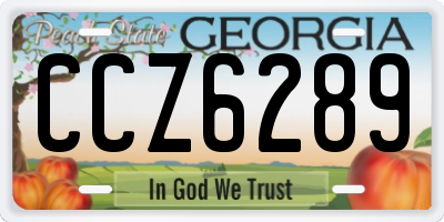 GA license plate CCZ6289