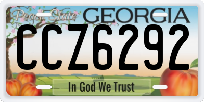 GA license plate CCZ6292
