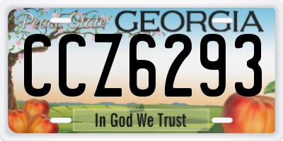 GA license plate CCZ6293