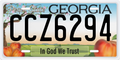 GA license plate CCZ6294