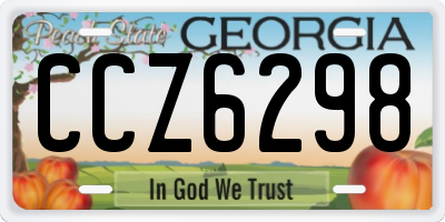 GA license plate CCZ6298