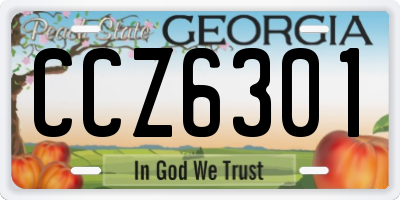 GA license plate CCZ6301