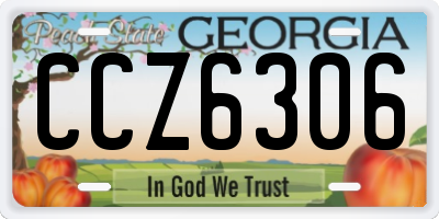 GA license plate CCZ6306