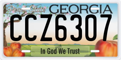 GA license plate CCZ6307