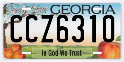 GA license plate CCZ6310