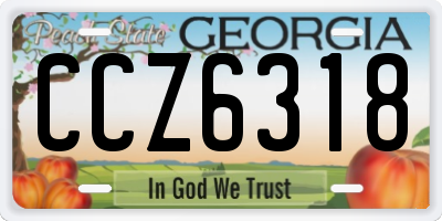 GA license plate CCZ6318
