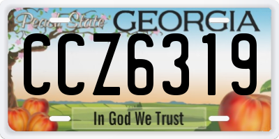 GA license plate CCZ6319