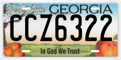 GA license plate CCZ6322